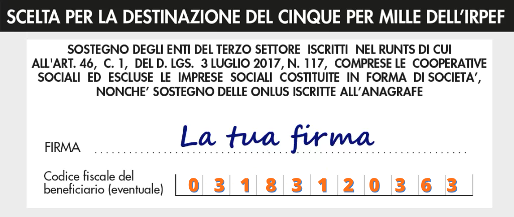 Certificazione Unica CU 5x1000 PAS Croce Blu Sassuolo